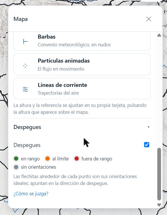 El final del panel Mapa en el ordenador