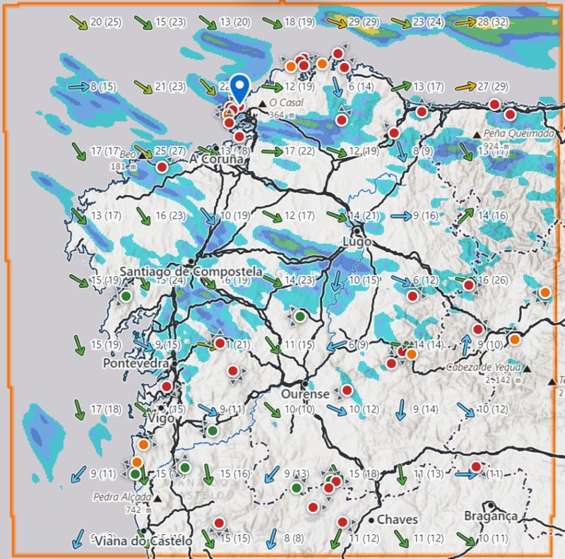 Lluvia en el visor